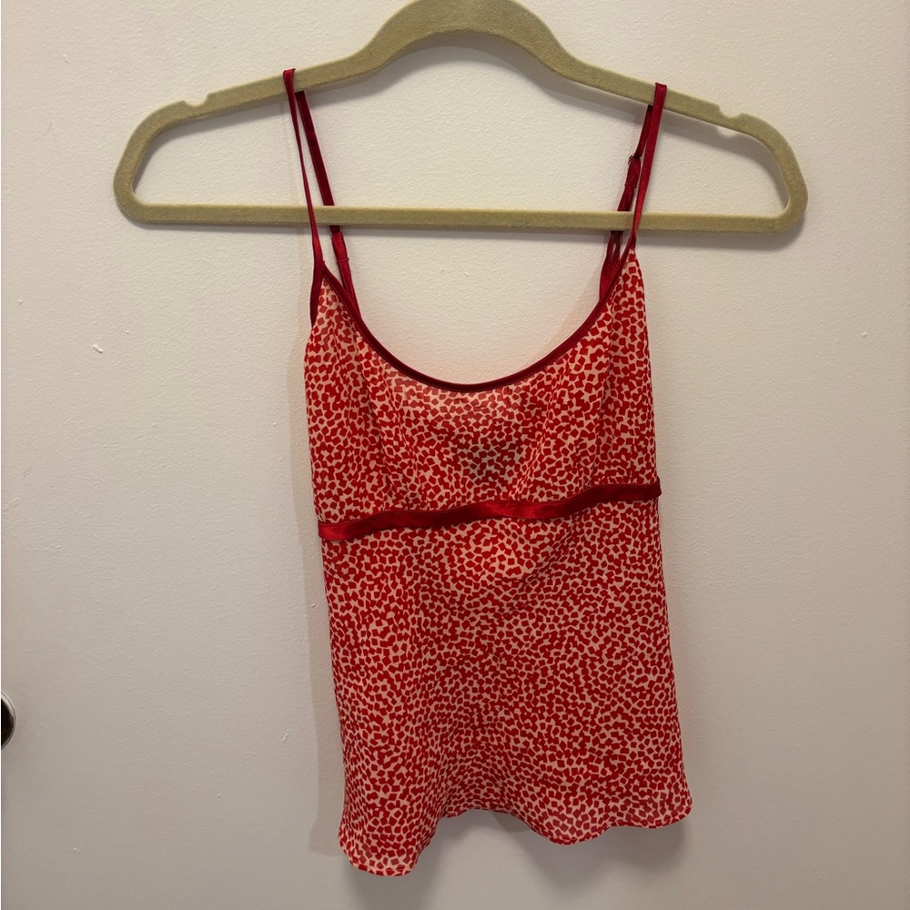 Red Patterned Tank Top